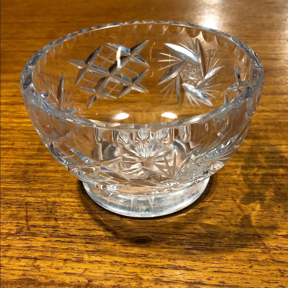 Vintage Clear Cut Crystal small Serving Bowl - Transparent Glass